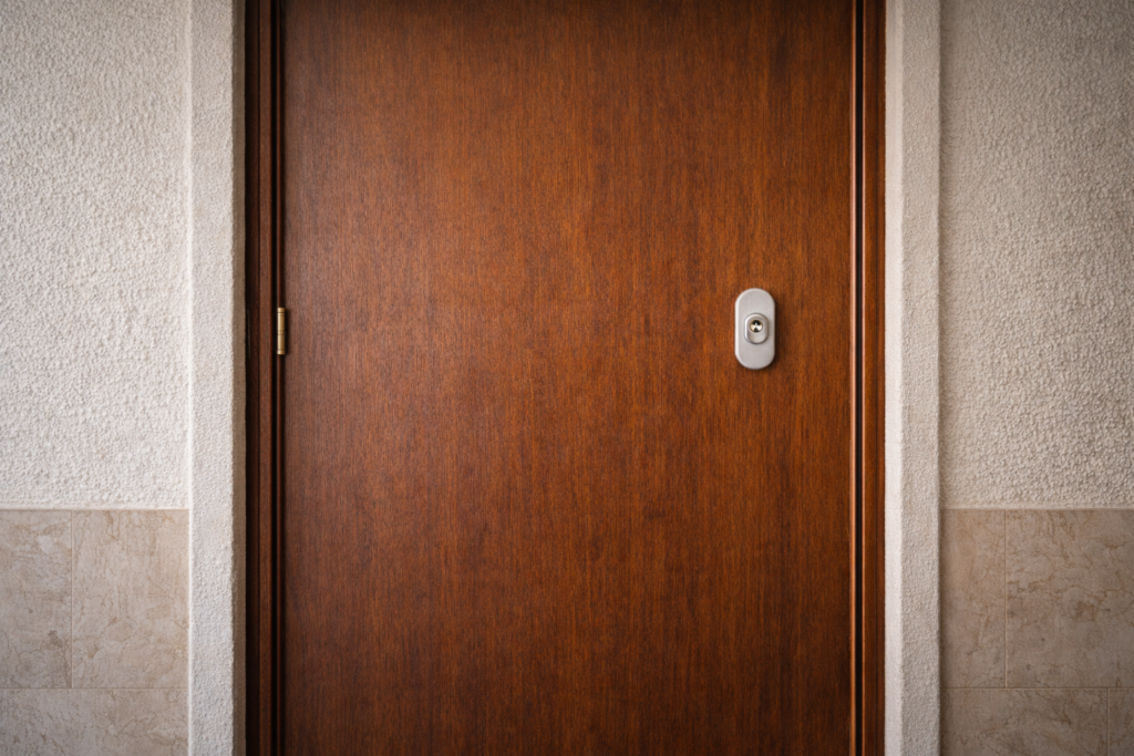 puerta con cerradura nueva